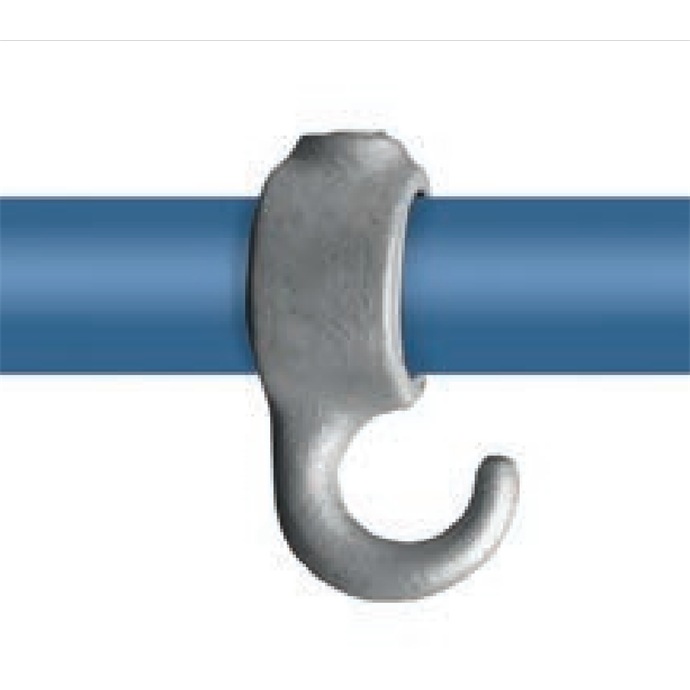 Example of use: Galvanized chain hook with a clamp for a 48.3 mm tube