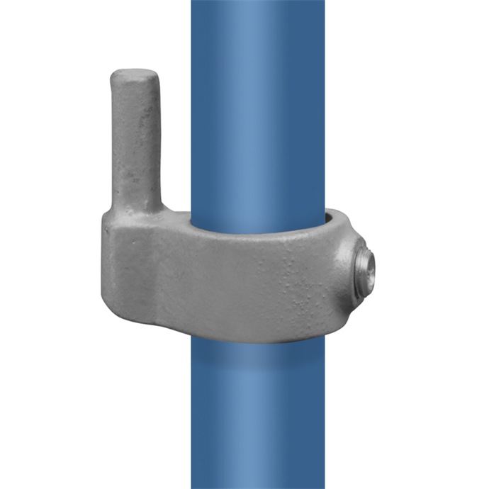 Example of use: Galvanised hinge with pin for a 48.3 mm tube