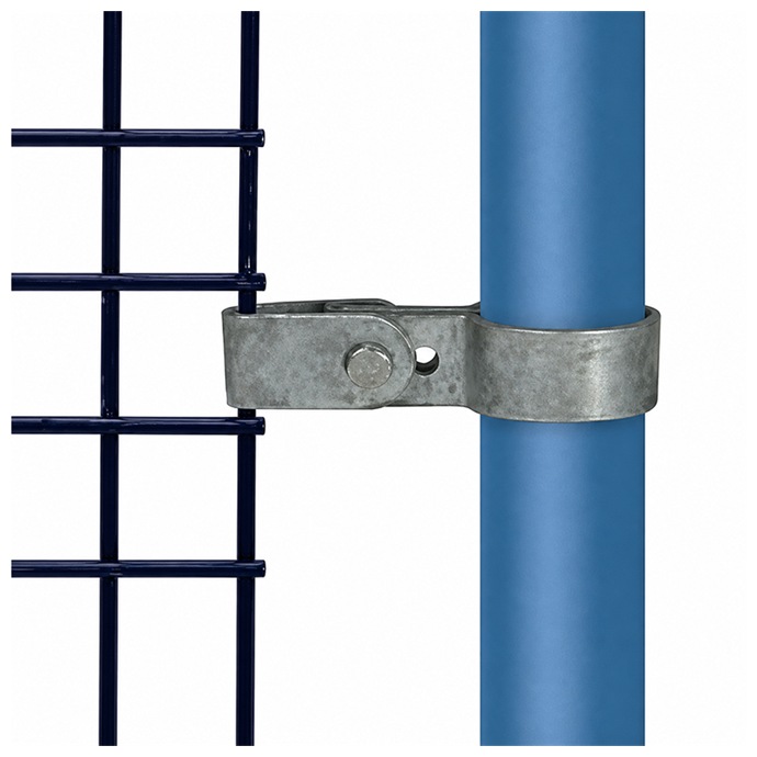 Galvanised end clamp for attaching a fence panel to a 48.3 mm post