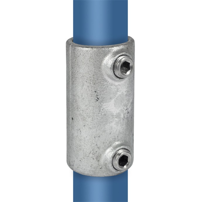 Example of use: Galvanized connector for 48.3 mm tubes, external straight joint