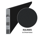 Black RAL9005 with a textured finish