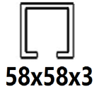 For C-profile 58x58x3 mm