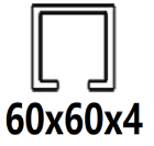 For 60x60x4 mm C-profile