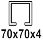 For C-profile 70x70x4 mm