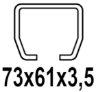 For 73x61x3,5 mm C-profile