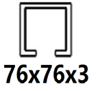 For C-profile 76x76x3 mm