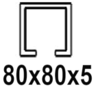 For C-profile 80x80x5 mm
