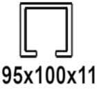 For C-profile 95x100x11 mm