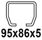 For C-profile 95x86x5 mm