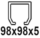 For C-profile 98x98x5 mm