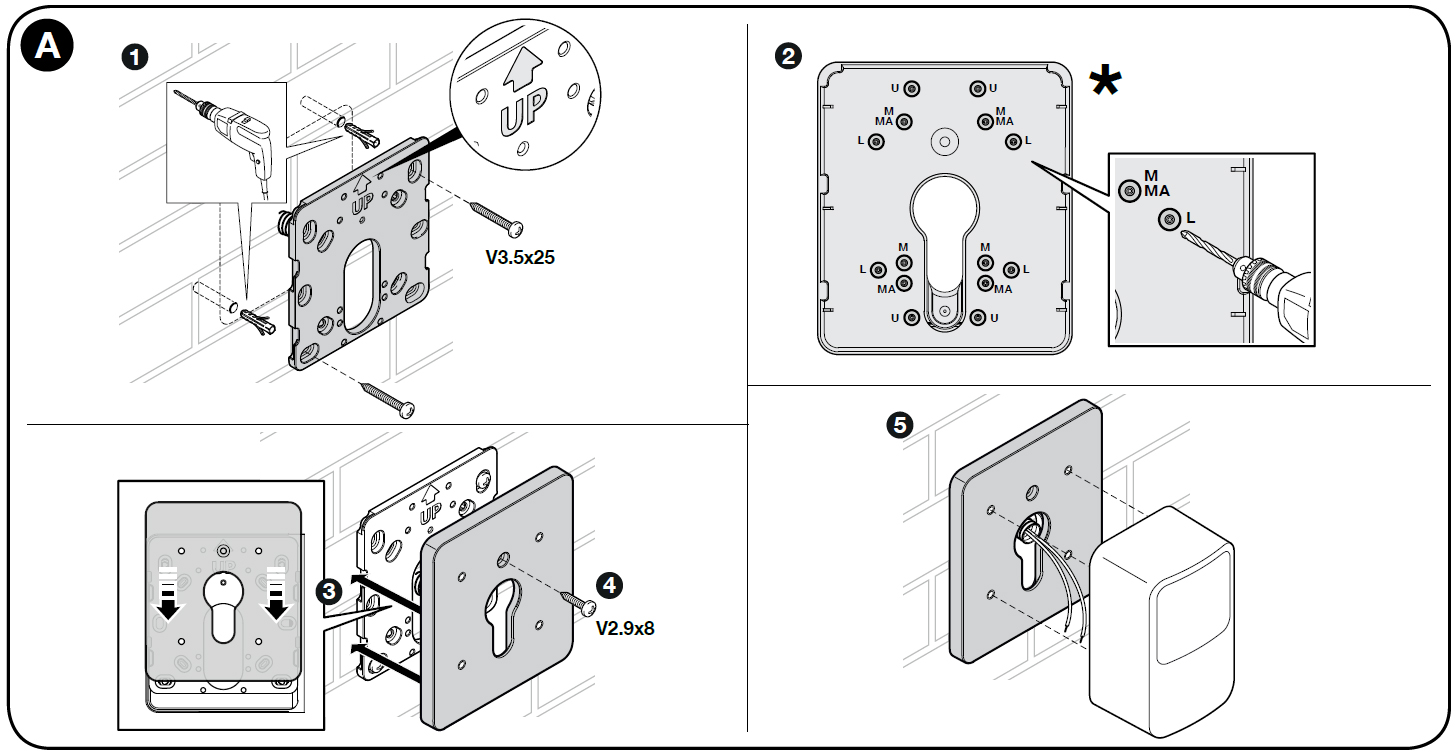 Example of installing the NICE-POE photocell holder Example of installing the NICE-POE photocell holder