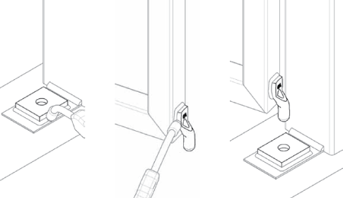 Installation guide for a bottom pivot hinge with a plate