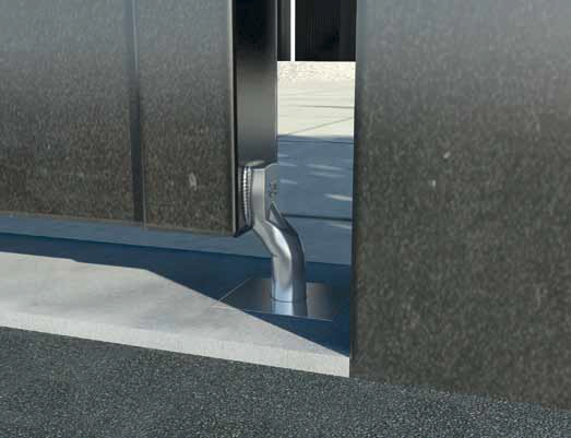 Example of using a bottom pivot hinge with a plate