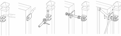 Adjustable weld-on hinge for opening up to 180°