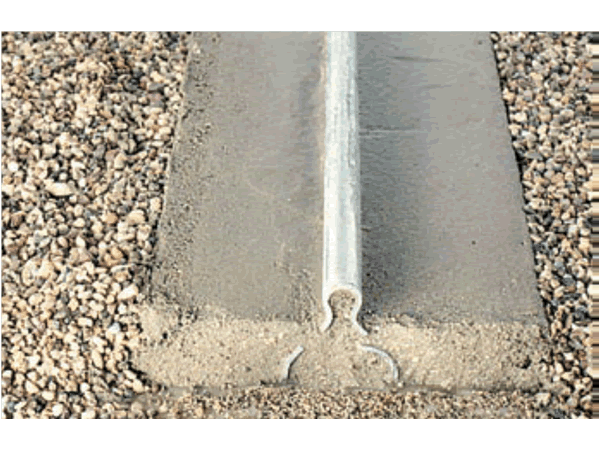 Example of using a track embedded in concrete
