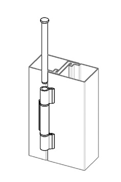Use of the three-part hinge