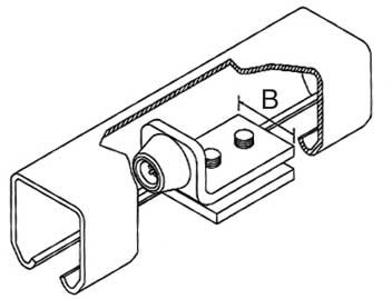 Internal end stop for suspended gates Internal end stop for suspended gates