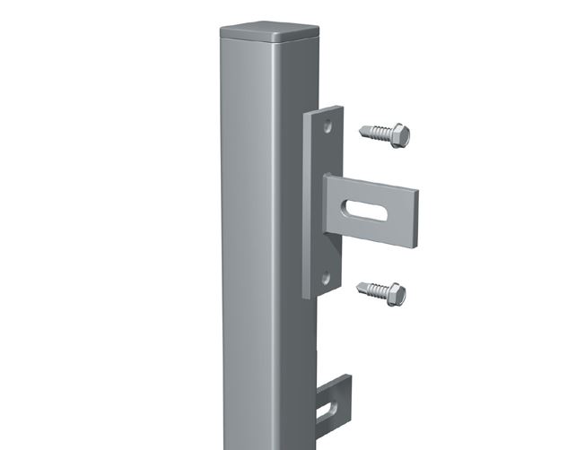 Using the fence panel bracket.