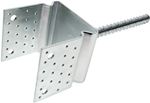 U-shaped anchor base with an embossed rib and rebar rod