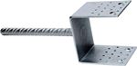 U-shaped anchor post base with a rebar rod