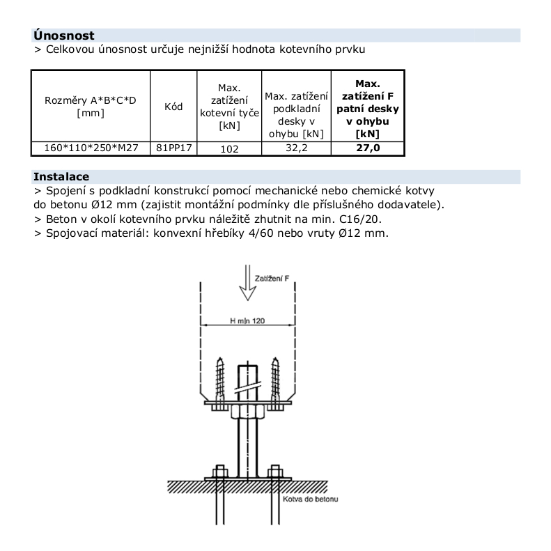 Pillar base with fixed top plate Pillar base with fixed top plate