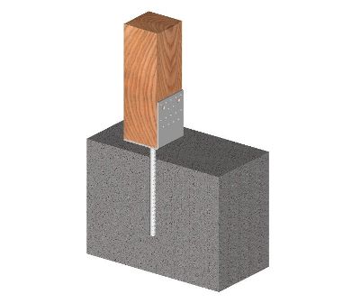 Example of using an L-shaped 60 mm anchor base with a reinforcing bar Example of using an L-shaped 60 mm anchor base with a reinforcing bar