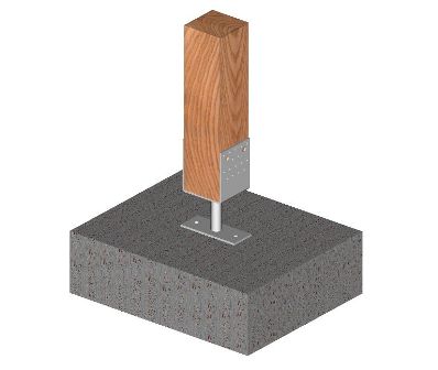 Example of how to use a U-shaped anchor base plate with a base