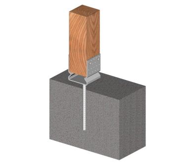 Example of use: U-shaped anchor base with an embossed rib and rebar rod