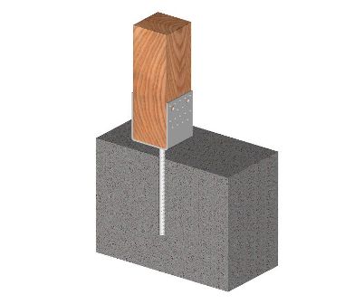 Example of the U-shaped 60 mm anchor base with rebar in use