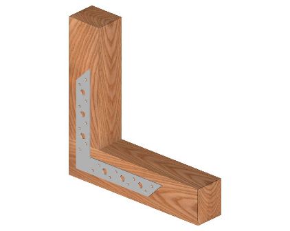Example of using a structural corner connector with holes – angle bracket