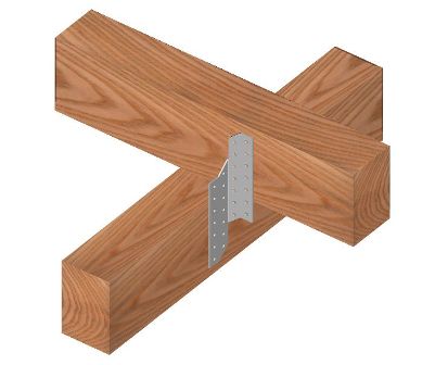 Example of using a non-reinforced, hole-free, double-sided structural angle bracket