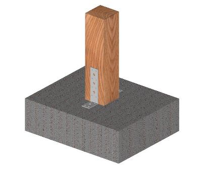 Example of using an irregular 40 mm static angle bracket with holes and no reinforcement
