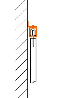 Side-mounting a suspended gate's C-channel to a wall or post