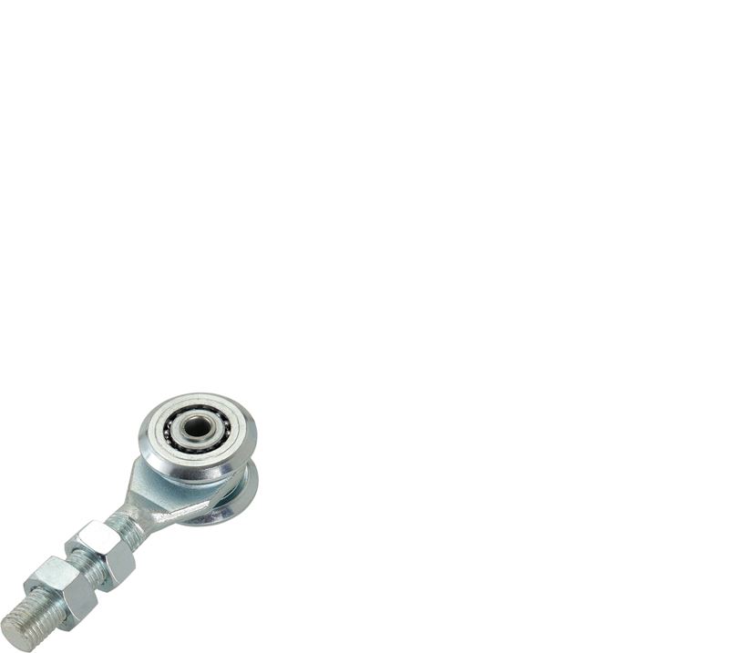 Trolley for a suspended gate with two metal bearings