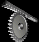 Gate drive rack-and-pinion transmission