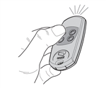 2. Press the button you want to copy—the LED will then light up. 2. Press the button you want to copy—the LED will then light up.
