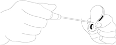 1. Unscrew the screw on the back