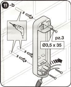 8. Mount the photocell housings on a wall or post
