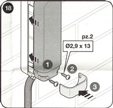 13. Fit the photocell cover, tighten the screws and replace the blanking plug