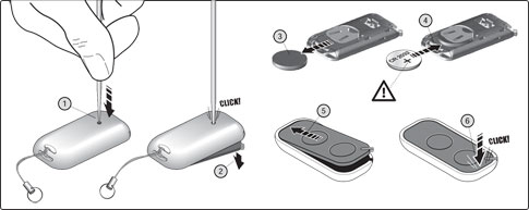 Replacing the battery in the NICE ERA INTI2 remote control Replacing the battery in the NICE ERA INTI2 remote control