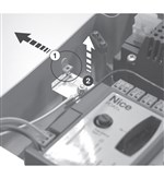 1. Unclip the control unit retaining latch 2. Lift the control unit holder 1. Unclip the control unit retaining latch 2. Lift the control unit holder