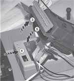 3. Open the control unit 4. Slide the battery under the control unit 5. Close the control unit retaining latch 3. Open the control unit 4. Slide the battery under the control unit 5. Close the control unit retaining latch