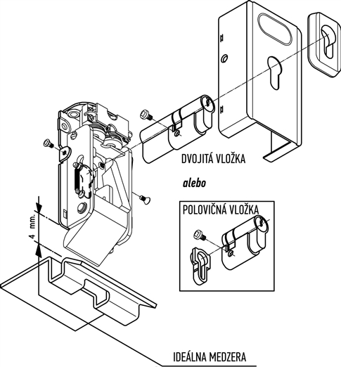 Fitting the cylinder in the NICE PLA10 electric lock Fitting the cylinder in the NICE PLA10 electric lock