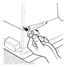 2. Insert the release key and turn it clockwise
