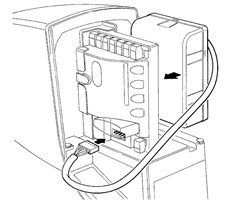 2. Connect the battery to the connector and place it next to the control unit