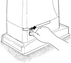 1. Slide the release lock cover aside 1. Slide the release lock cover aside