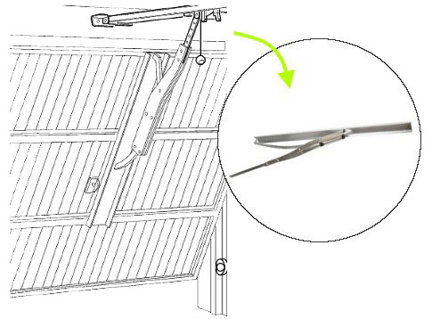 NICE SPA5 installation on a garage door leaf NICE SPA5 installation on a garage door leaf