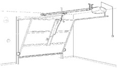 Non-protruding up-and-over garage door