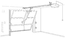 Protruding up-and-over garage door
