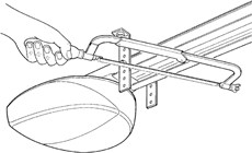 4. Make sure the rail is level, adjust it if necessary, and cut off the excess bracket material.